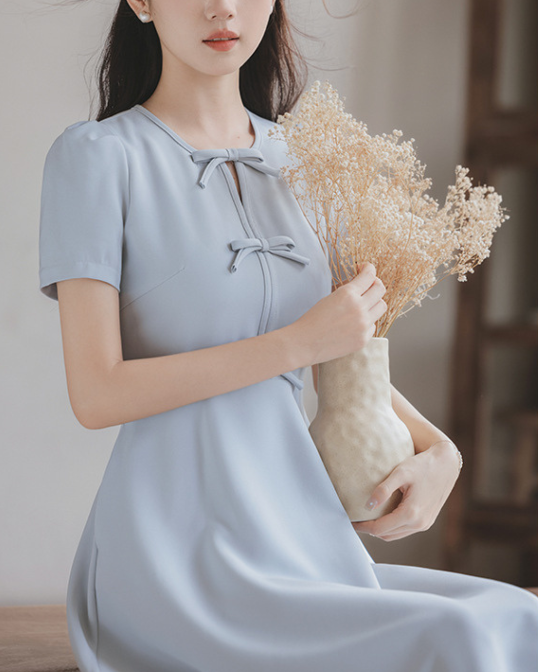 Lilou Soft Ribbon Midi Dress