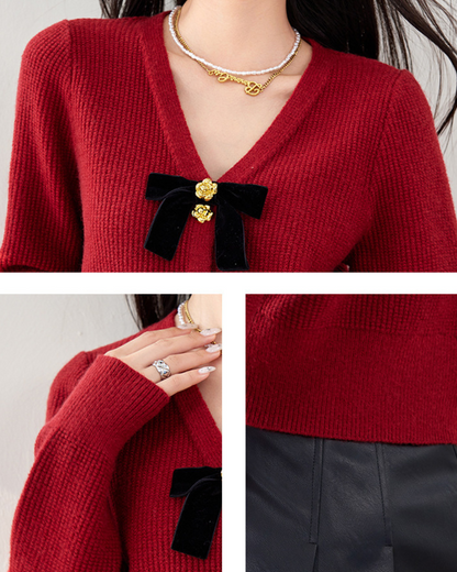 Elva Ribbon Knit Cardigan