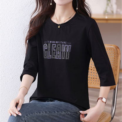 Lyra Glow Text Half Sleeve T-Shirt