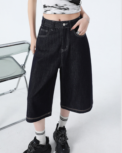 Isla Ease Wide Crop Denim
