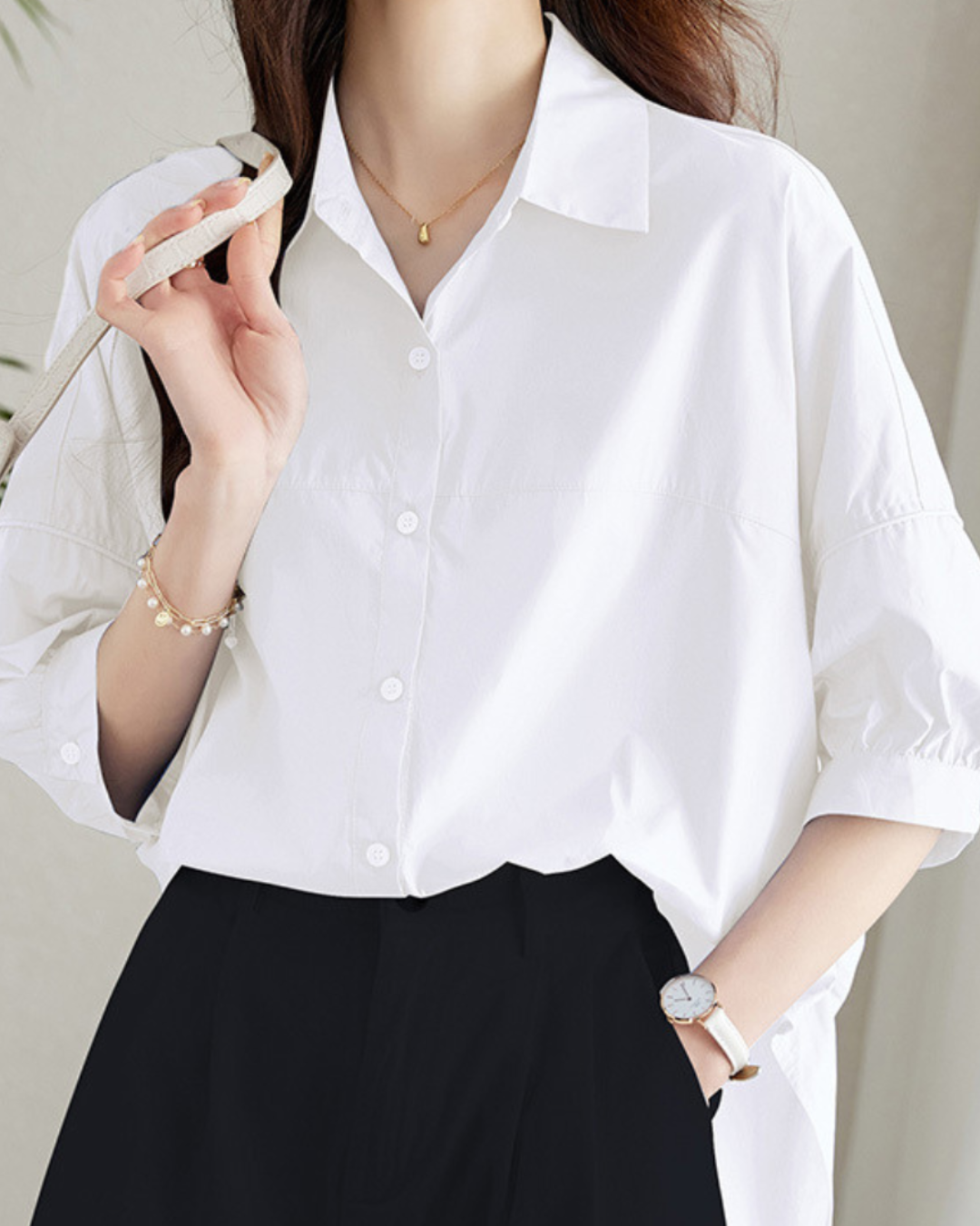 Elva Crisp Sleeve Poplin Shirt