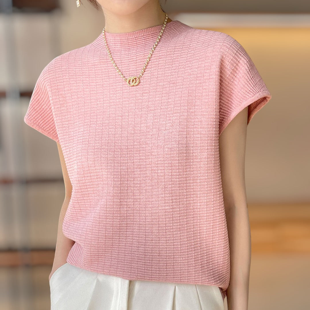 Lena Calm Ribbed Knit Tee