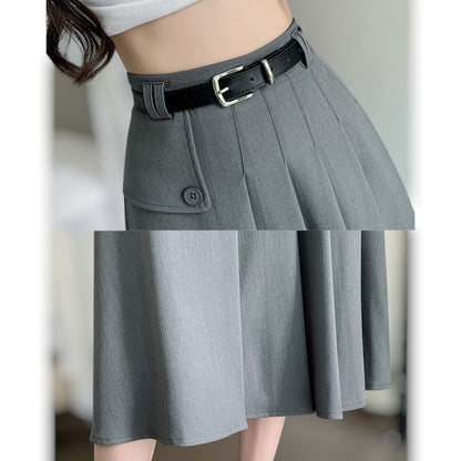Vera Soft Pleat Belted Skirt
