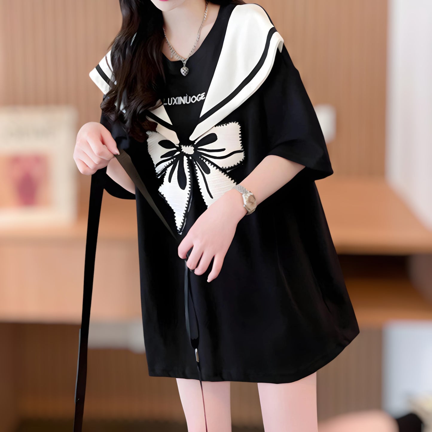 Sailor Bow Soft Cotton T-Shirt