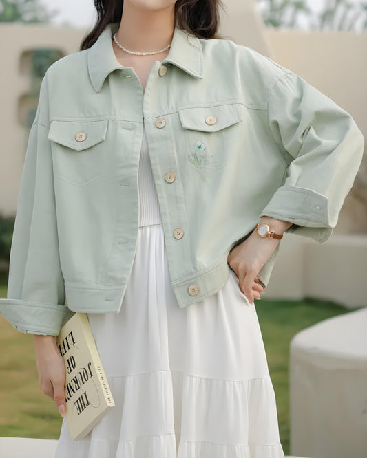 Siena Bloom Embroidered Denim Jacket