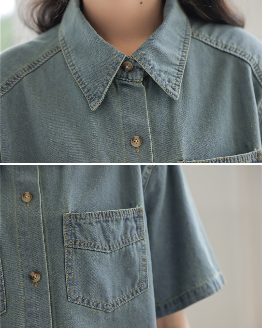 Aria Calm Pocket Denim Shirt