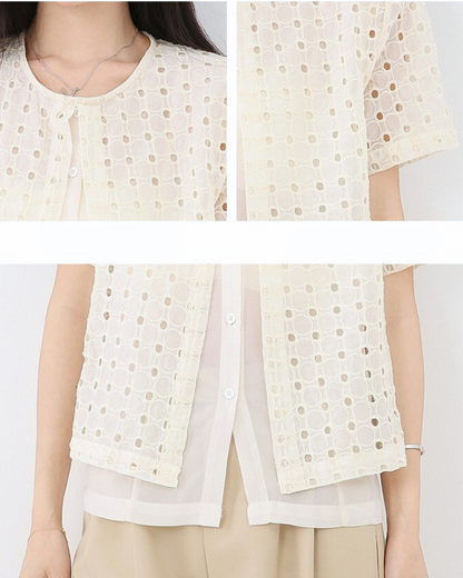 Emery Dot Mesh Layer Shirt