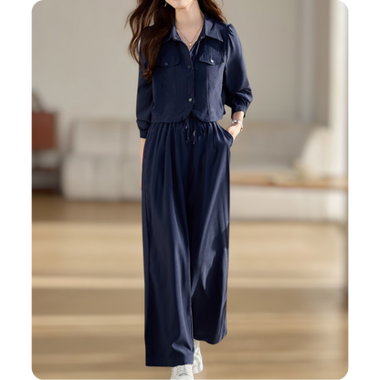 Solene Ease Pocket Shirt Set