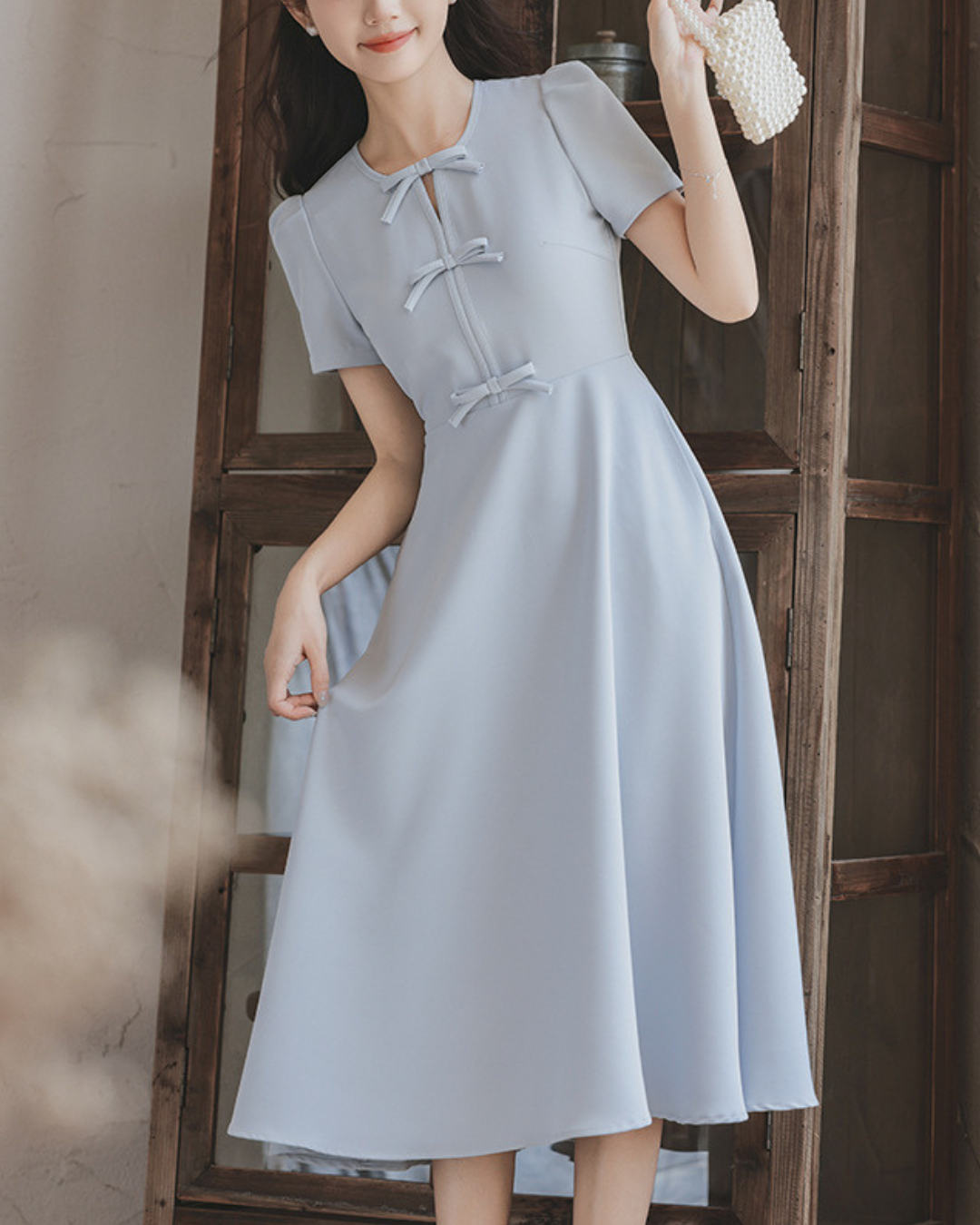 Lilou Soft Ribbon Midi Dress