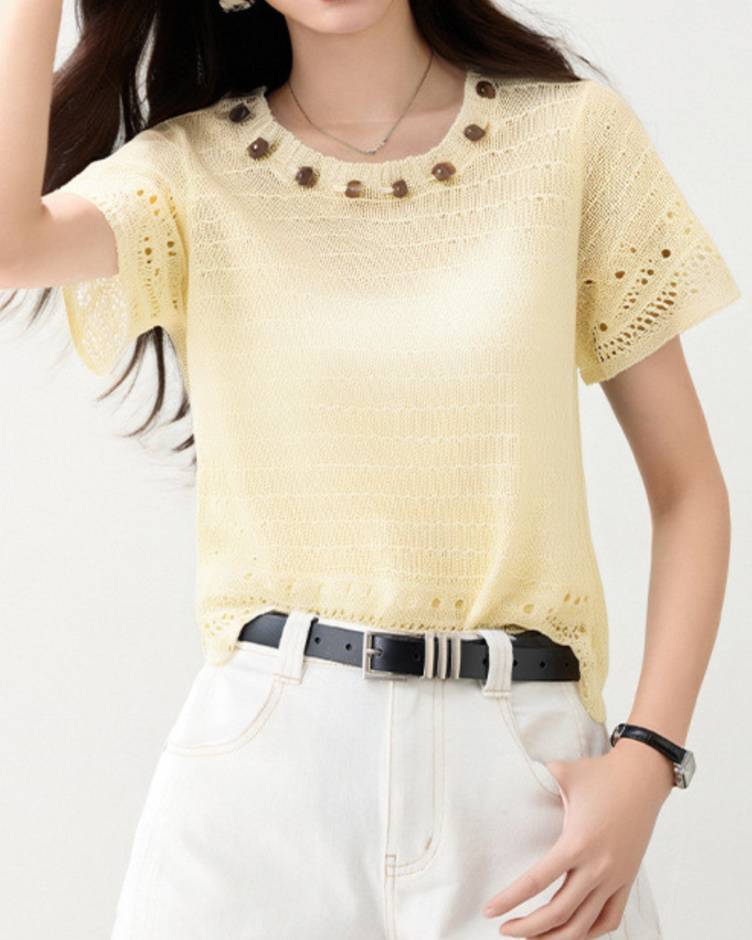 Siena Bead Soft Knit Tee