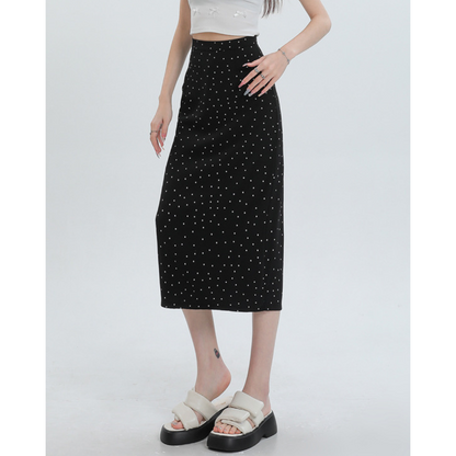 Eloise Dot Slit Midi Skirt