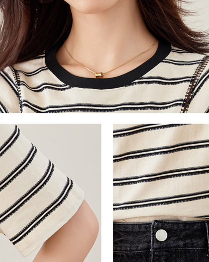 Nora Calm Stitch Stripe T-Shirt