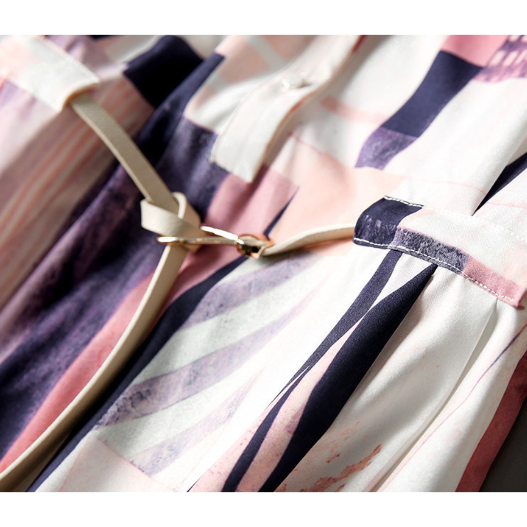 Marla Sketch Panel Belt Dress