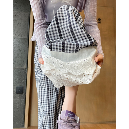 Tilda Gingham Lace Trim Pants