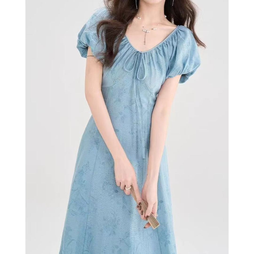 Willow Mist Drawstring Dress