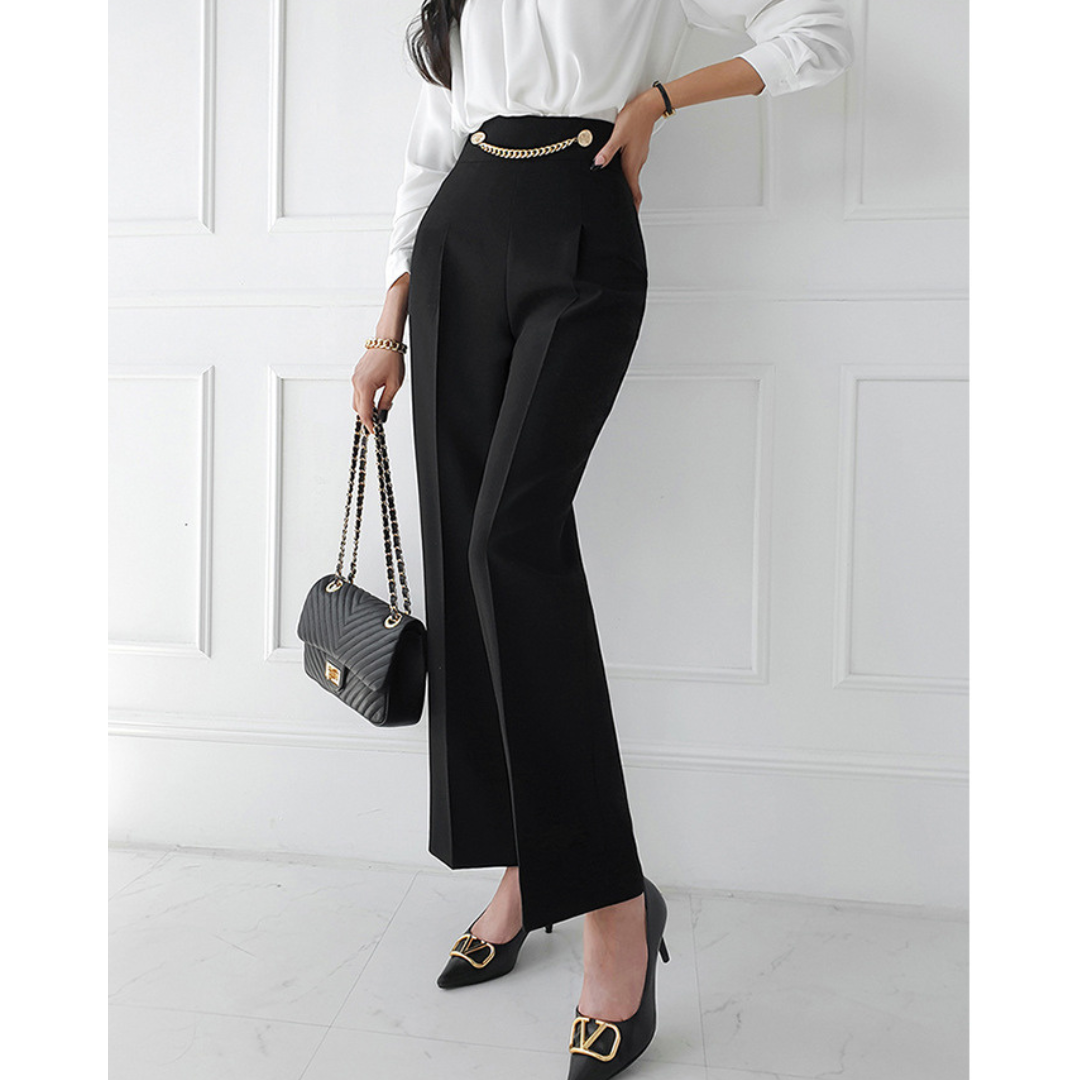 Vera Chain Pleat Trousers
