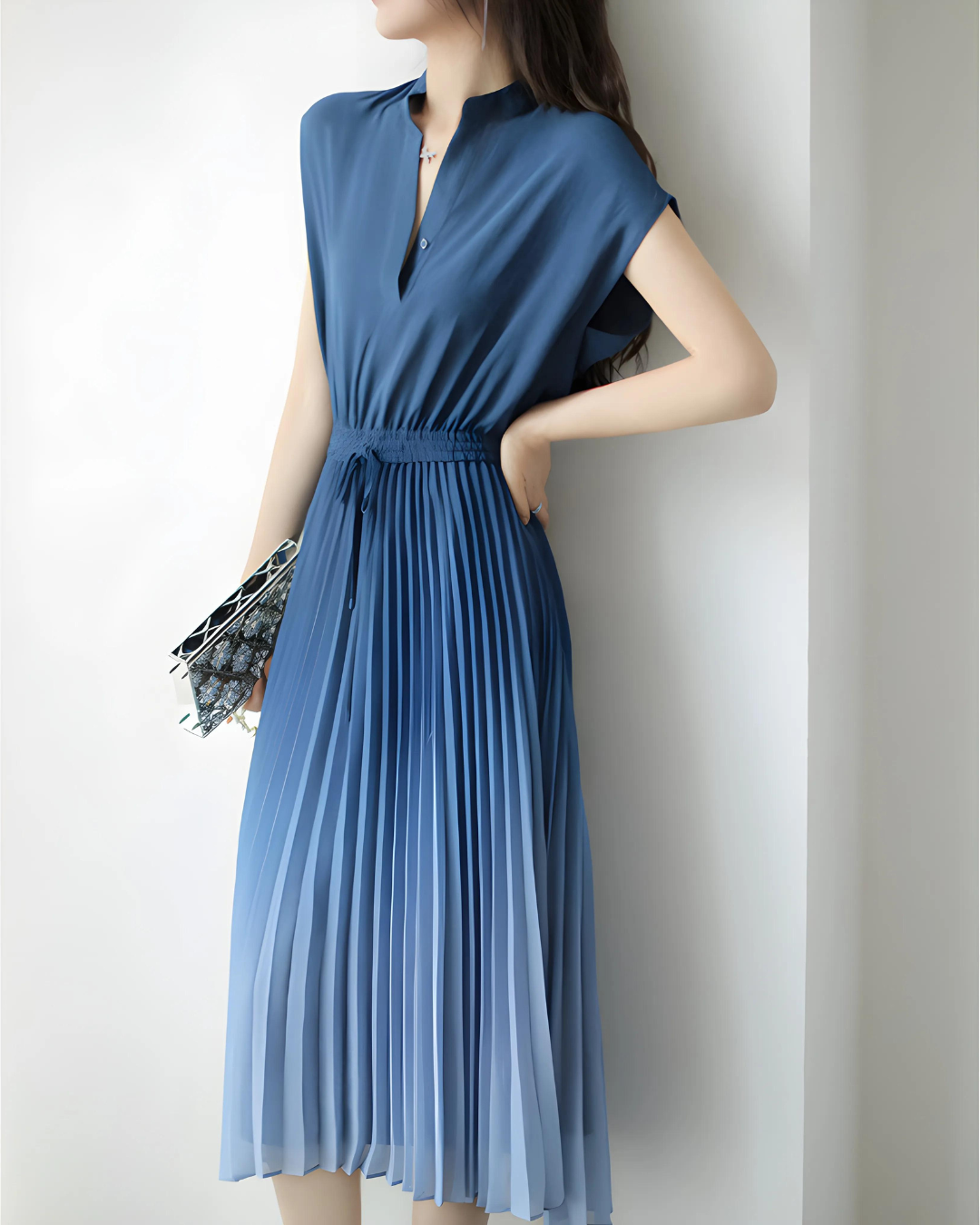 Isla Flow Ombre Pleat Dress