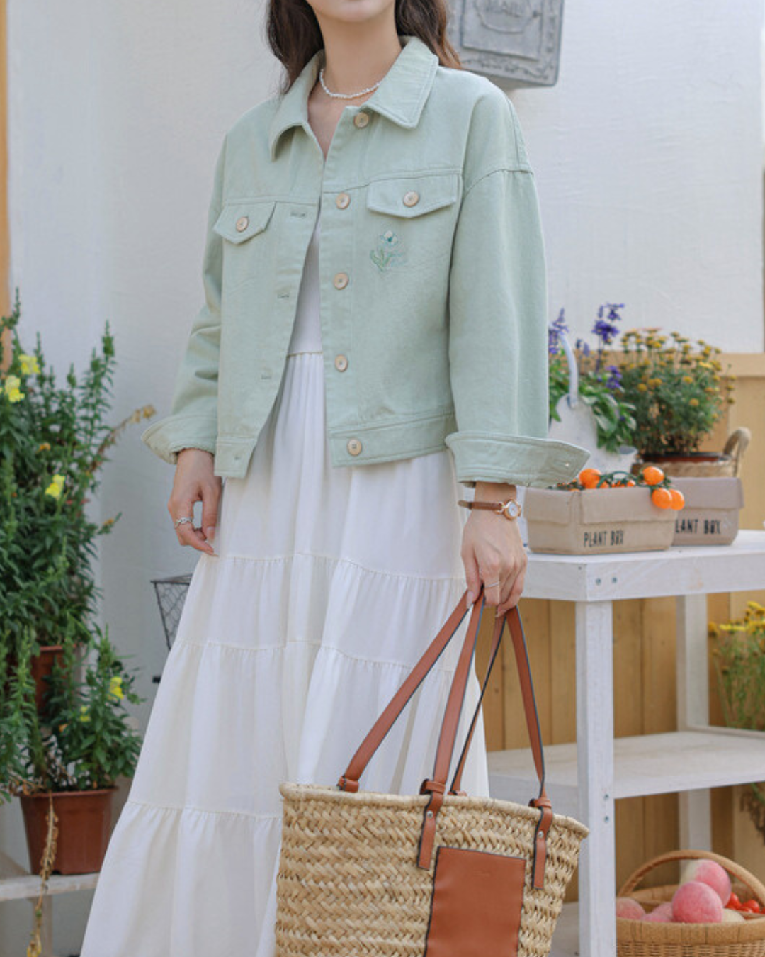 Siena Bloom Embroidered Denim Jacket