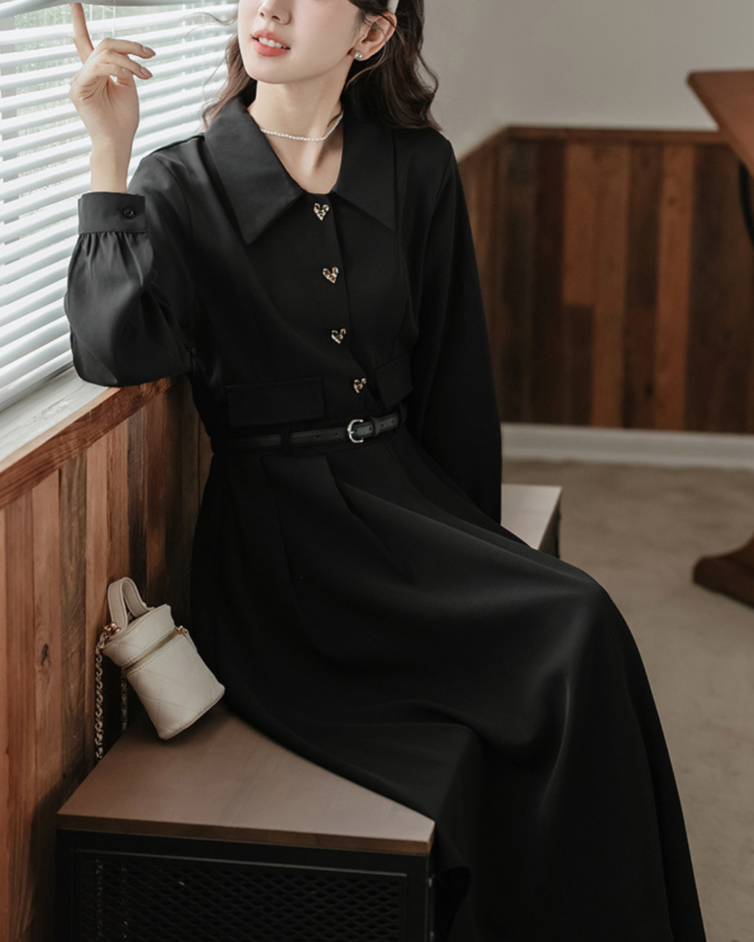 Adele Charm Pleat Midi Dress
