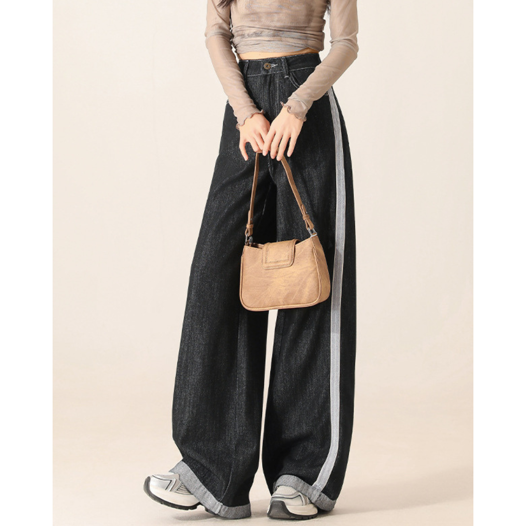 Freya Contrast Line Denim Trousers