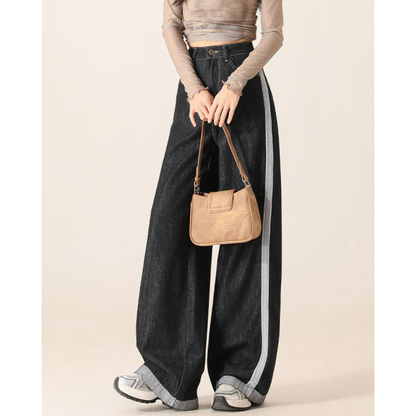 Freya Contrast Line Denim Trousers