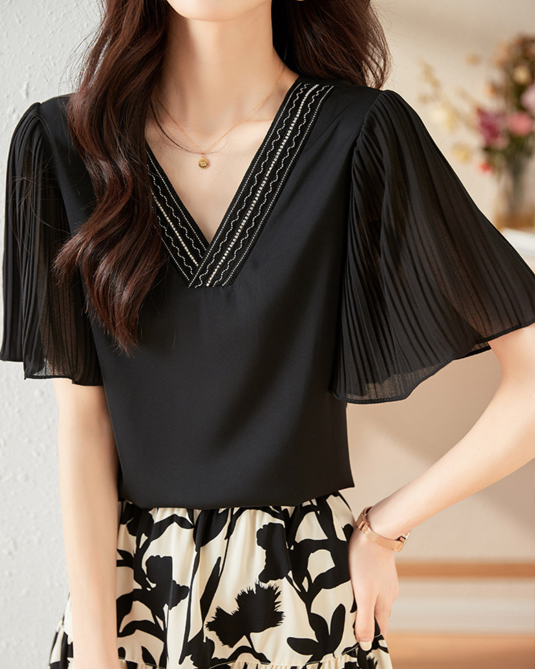 Aria Light Pleat Blouse