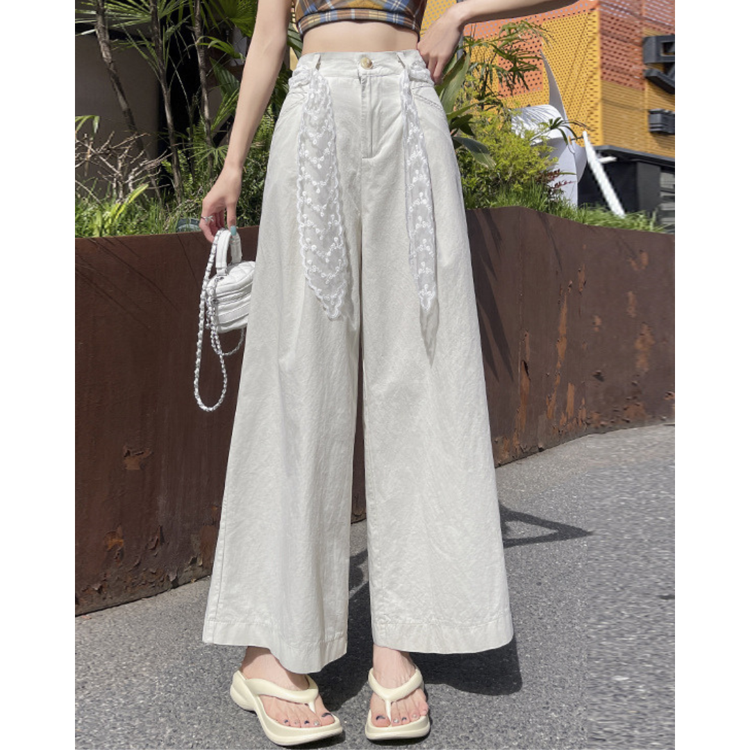 Liora Lace Bow Cotton Trousers