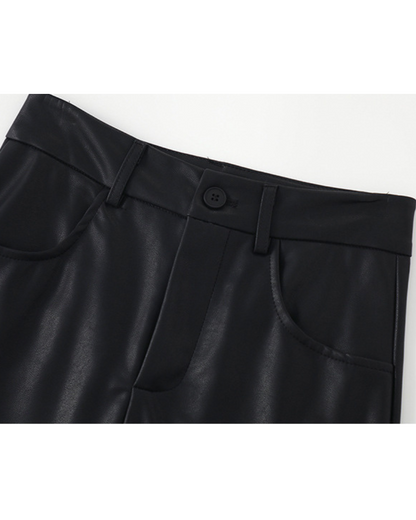 Elara Soft Line PU Leather Skirt