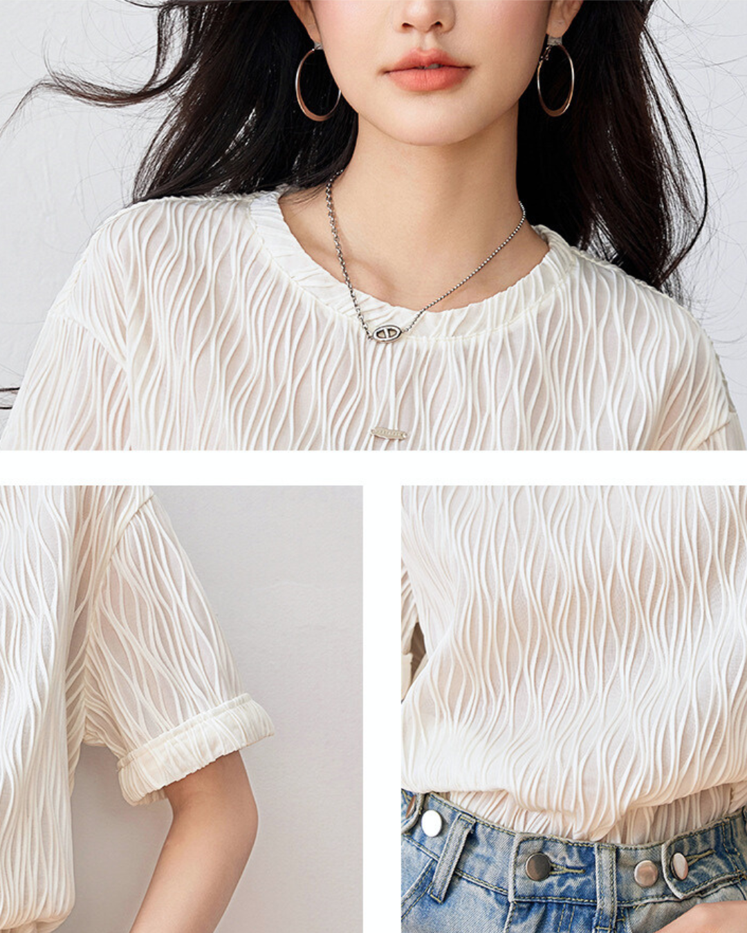 Noelle Wave Texture T-Shirt