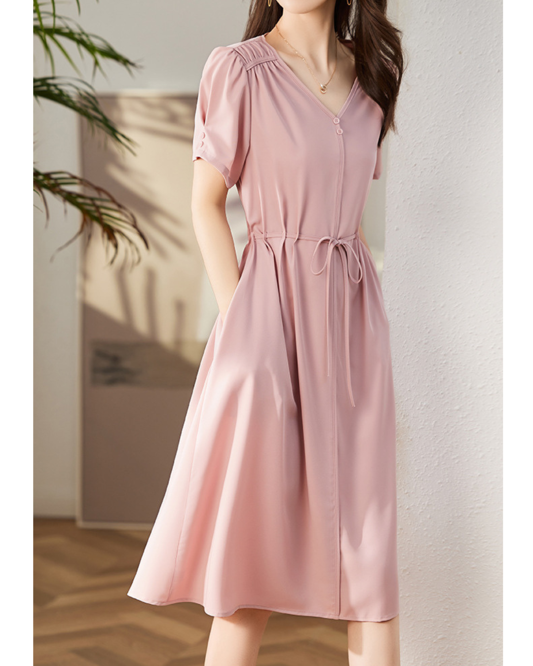 Lina Flow Waist Tie Dress