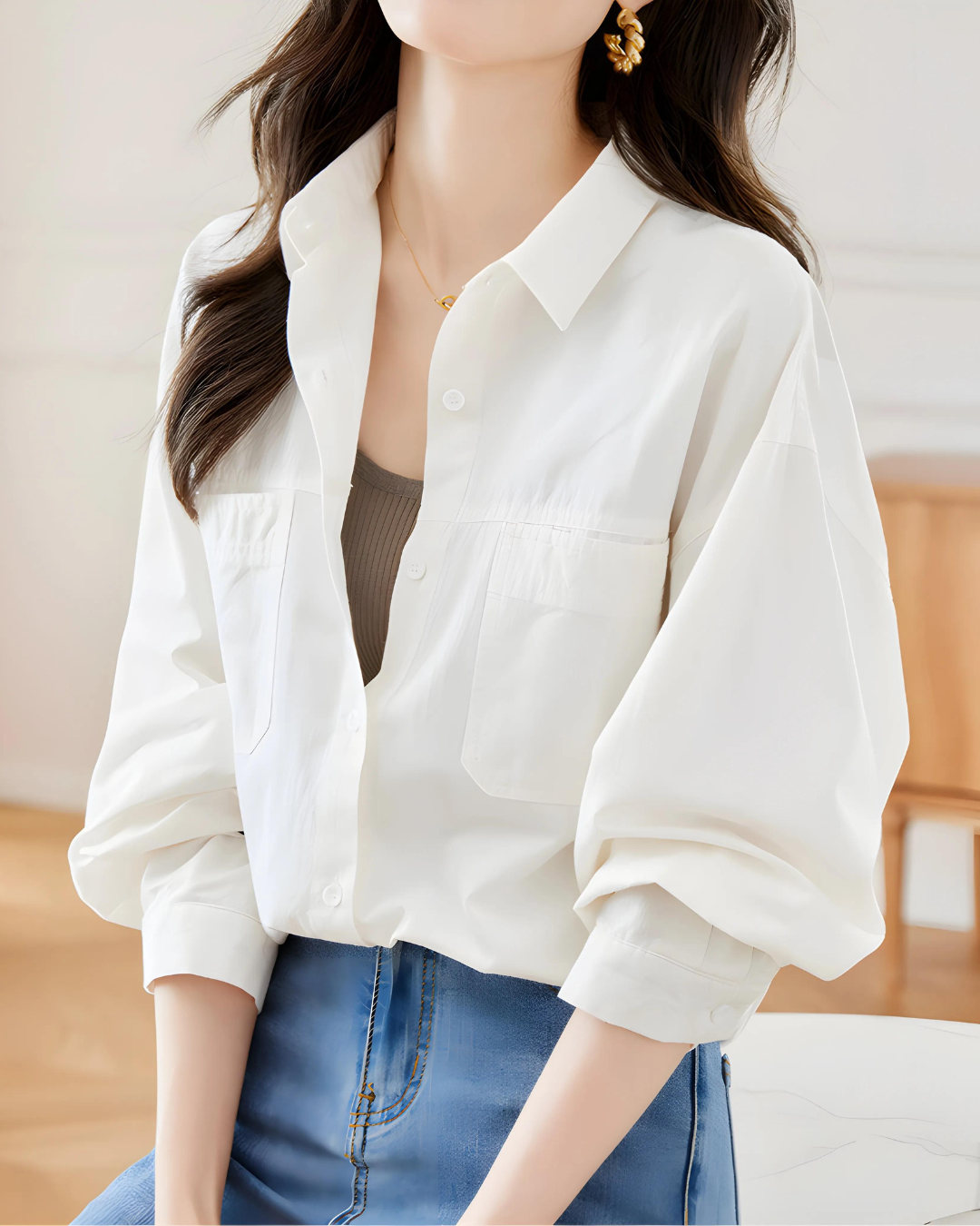 Lina Flow Cotton Pocket Shirt