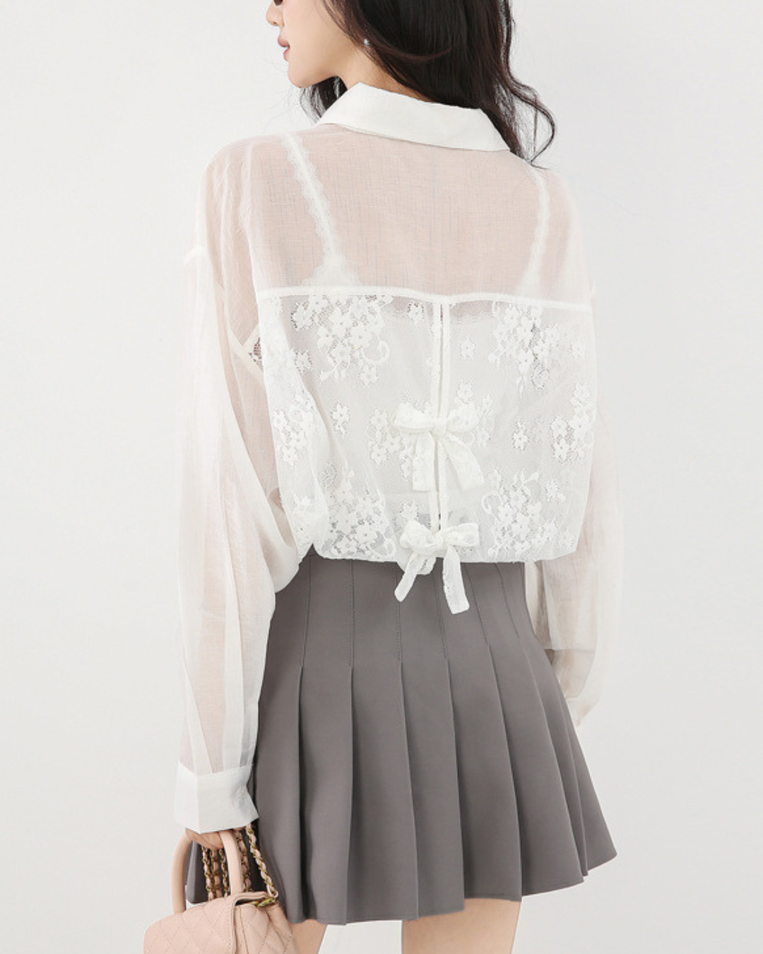 Lisse Sheer Bow Panel Shirt