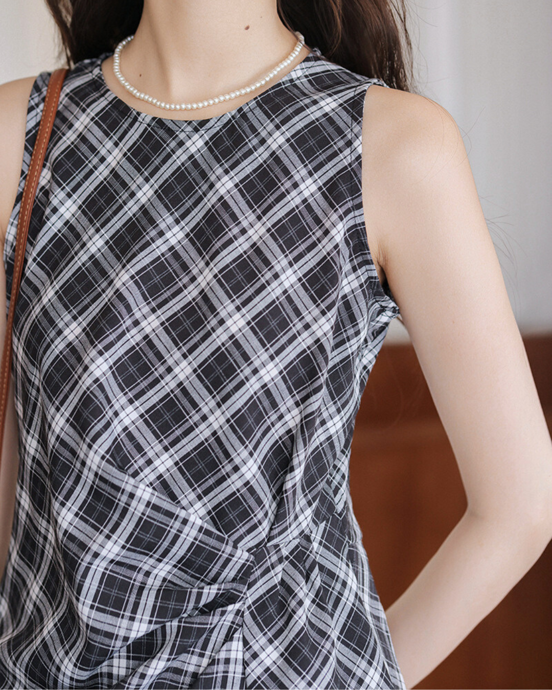 Maren Side Pleat Check Tank