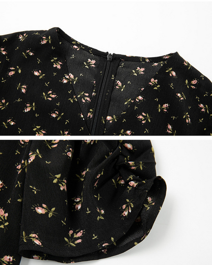 Vera Bloom Shirred Midi Dress