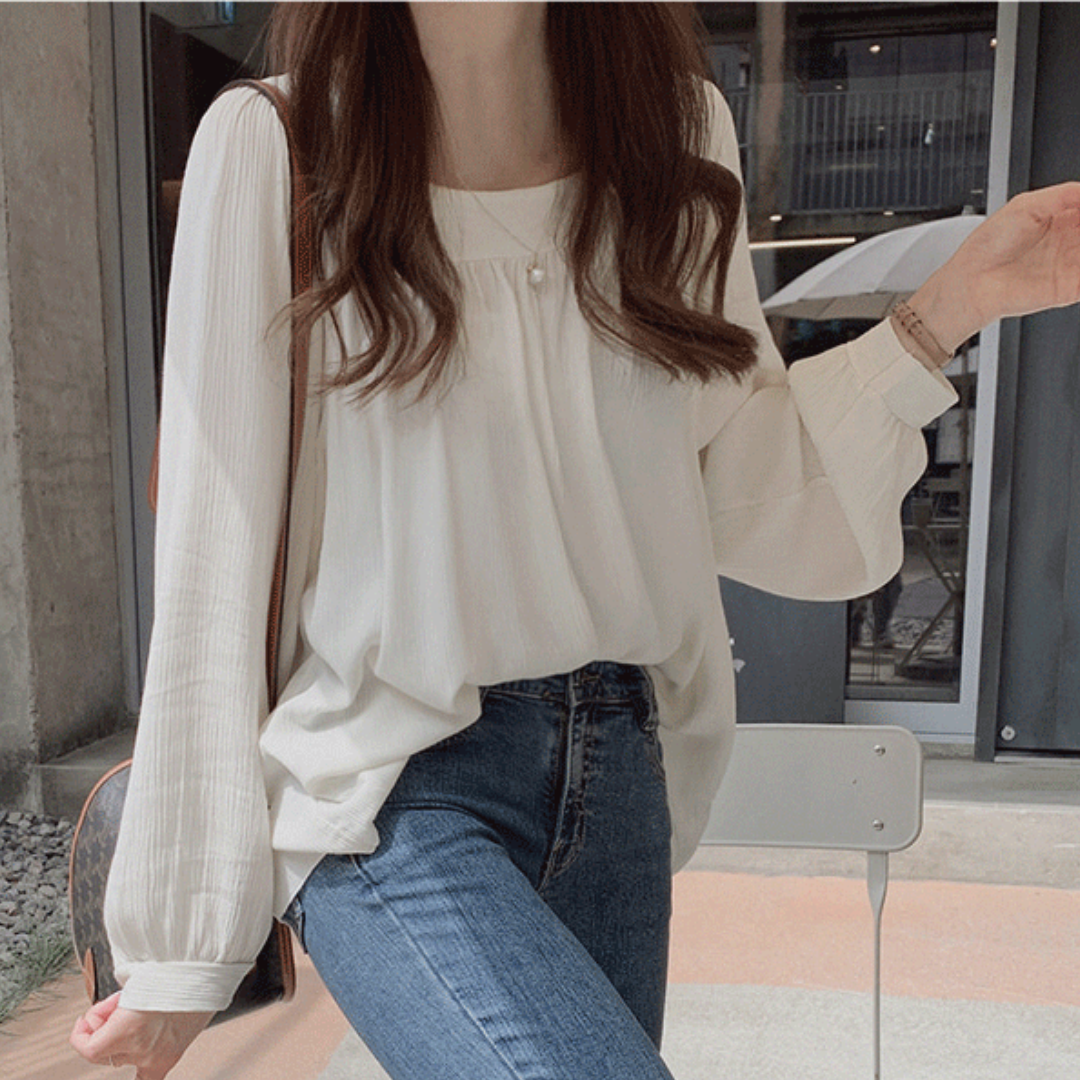 Clara Ease Square Neck Everyday Blouse