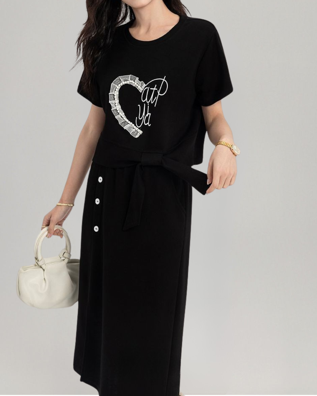 Nola Soft Heart Skirt Set