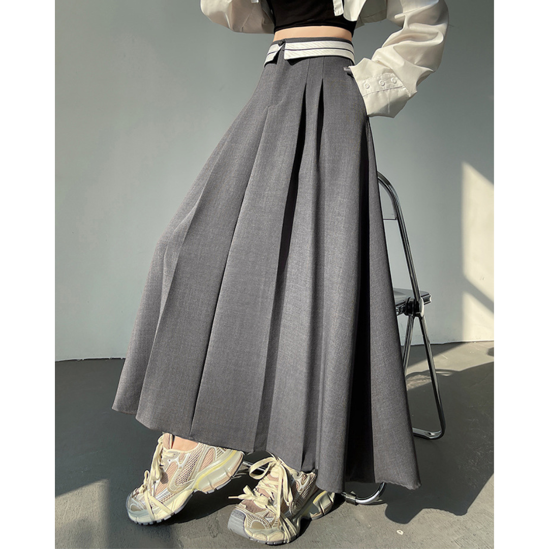 Faye Contrast Waist Flare Skirt