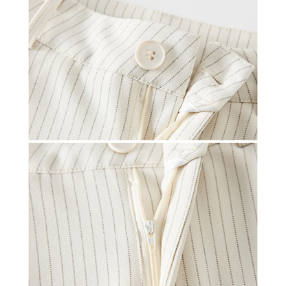 Amira Pinstripe Belted Trousers
