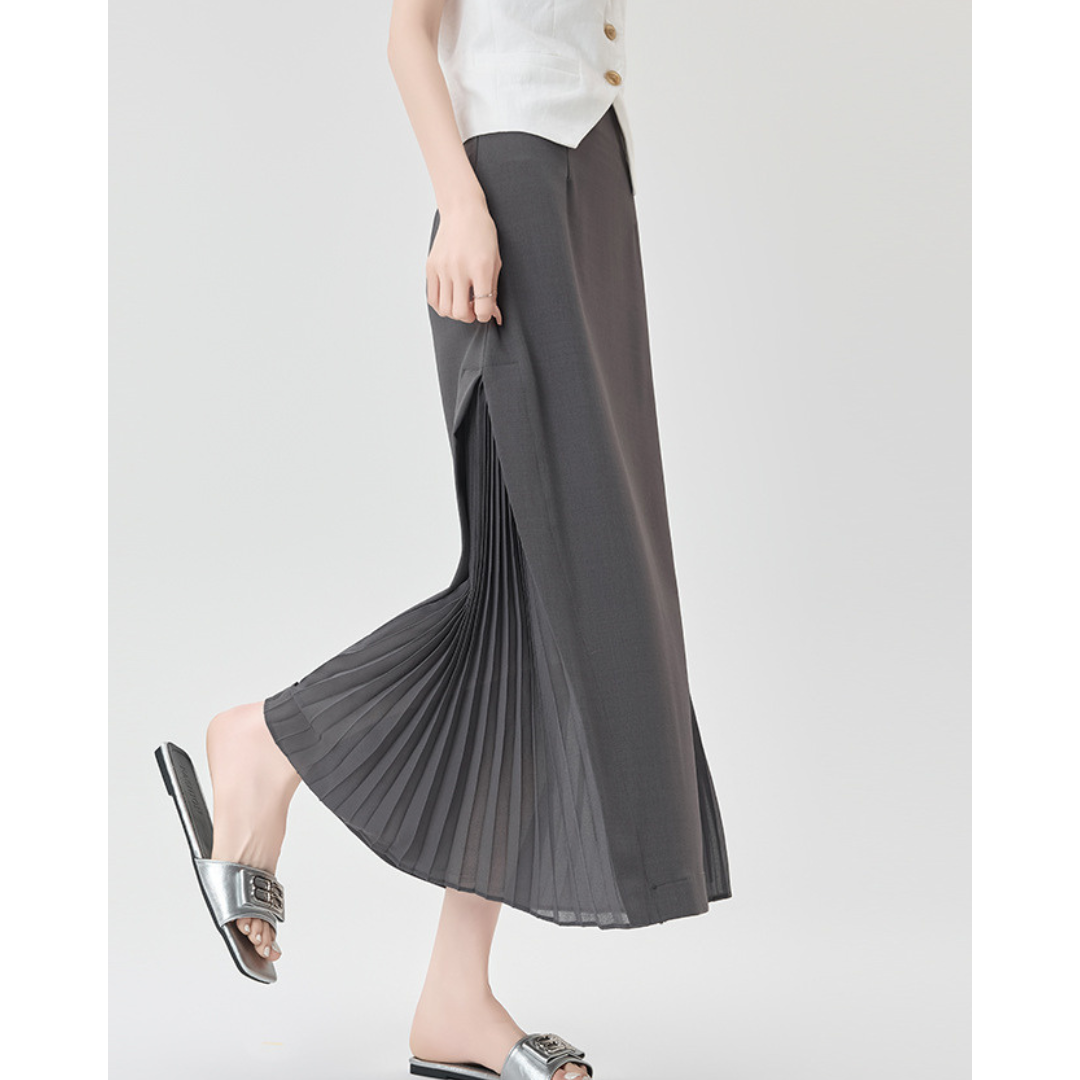Lina Sheer Panel Midi Skirt