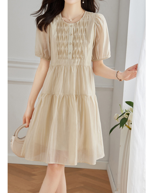 Flora Tier Smock Midi Dress