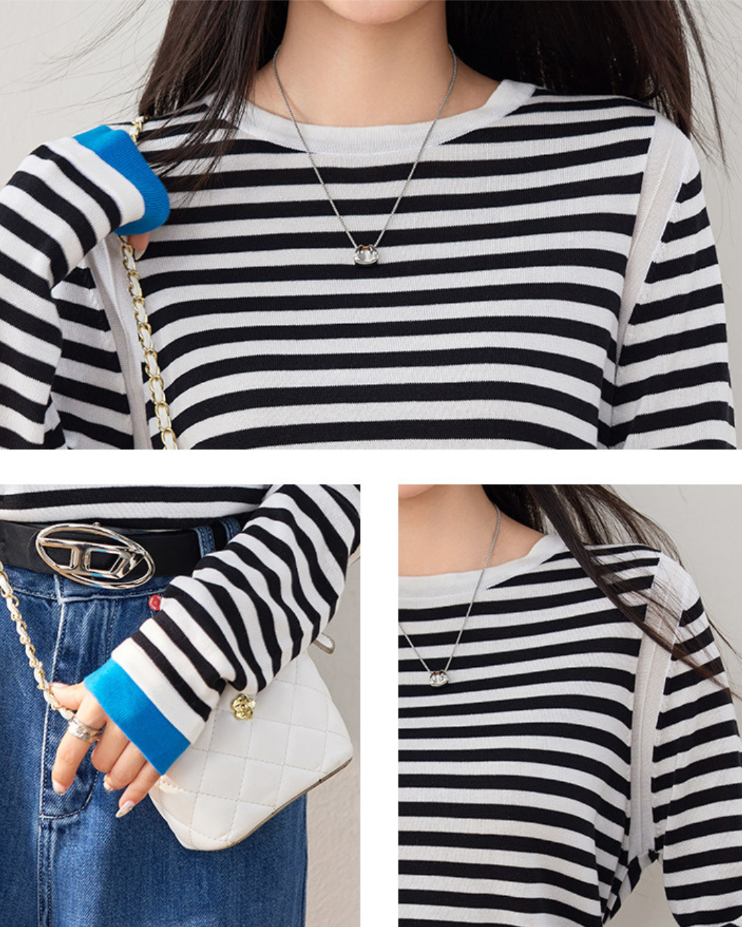 Elin Calm Stripe Knit T-Shirt