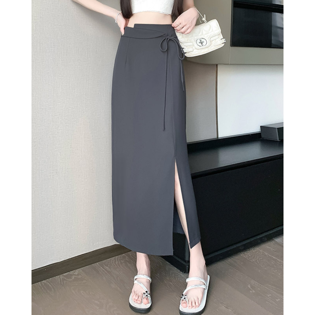 Clea Wrap Tie Midi Skirt