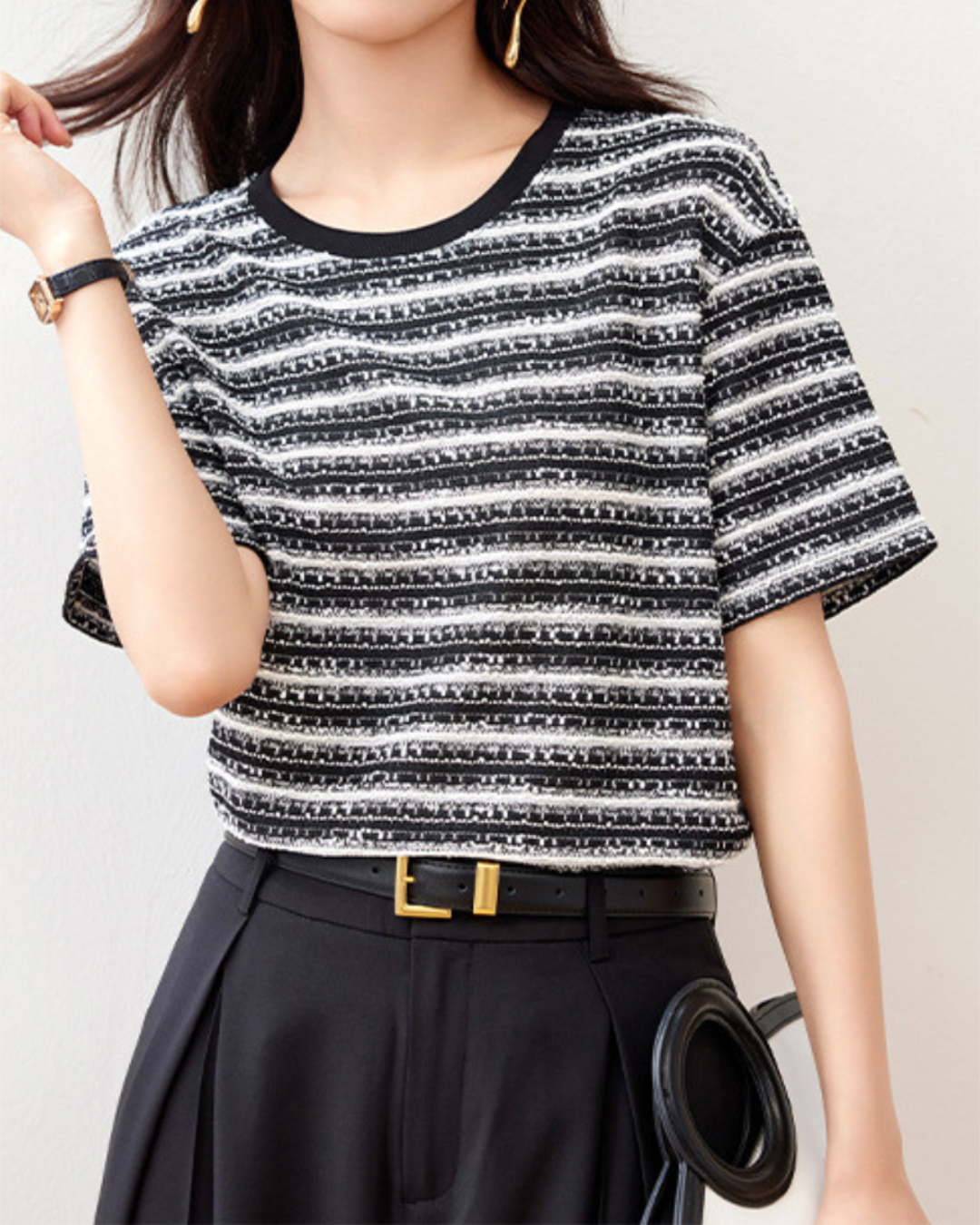 Selene Soft Tweed Knit T-Shirt