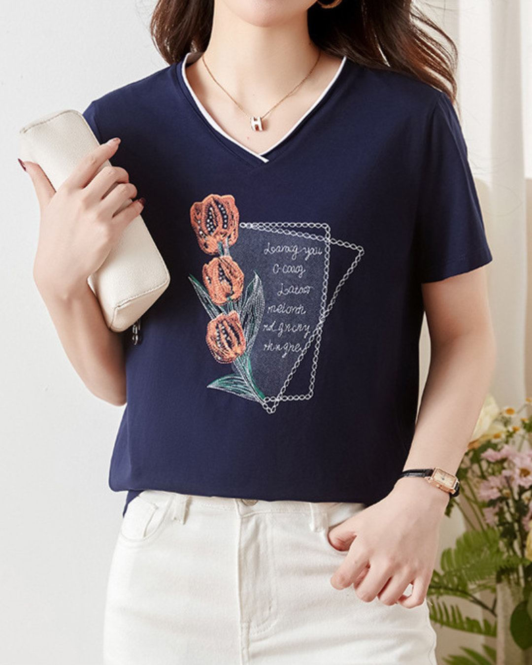 Lynette Bloom Note Cotton T-Shirt