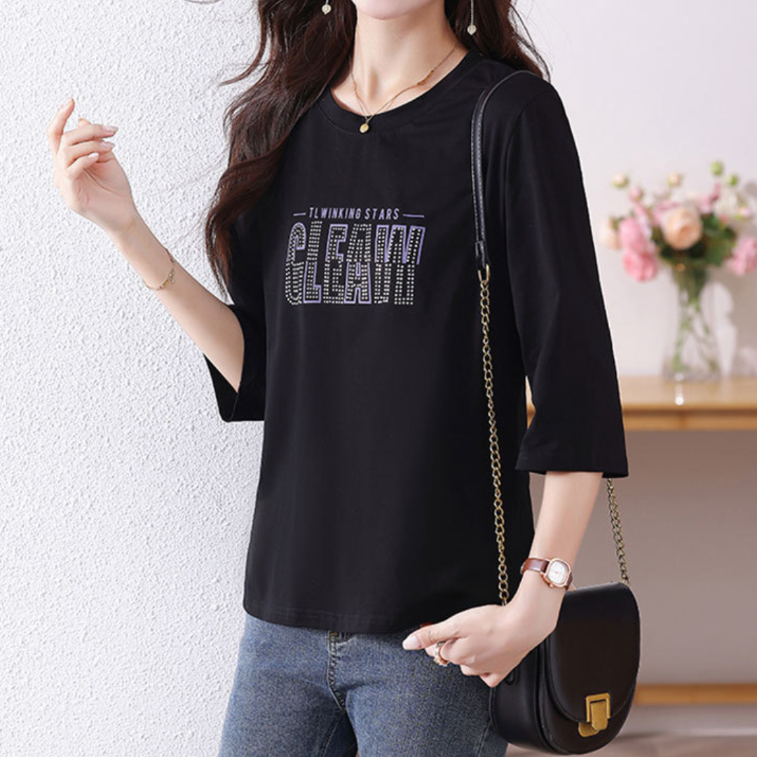 Lyra Glow Text Half Sleeve T-Shirt