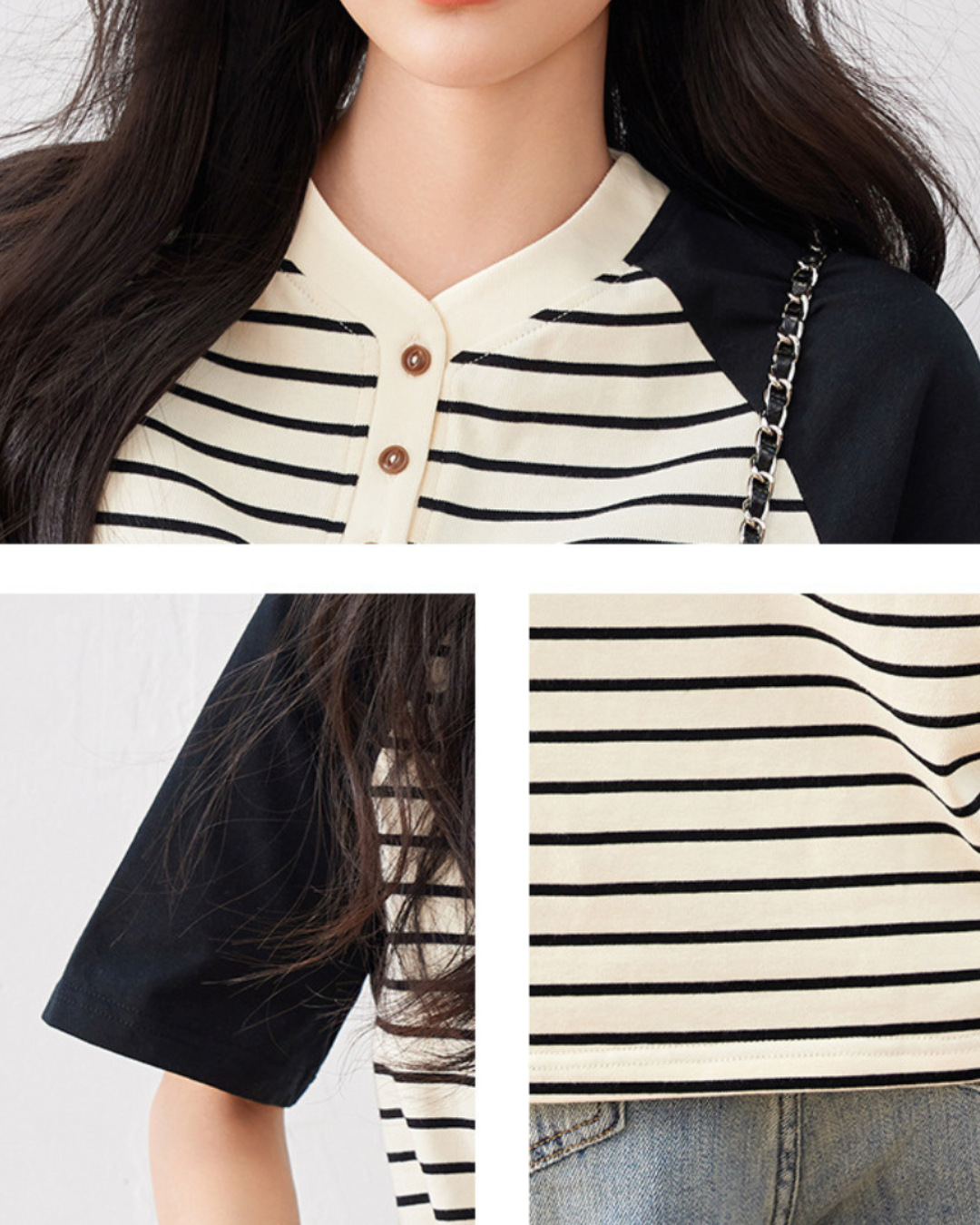 Nola Calm Stripe Contrast T-Shirt
