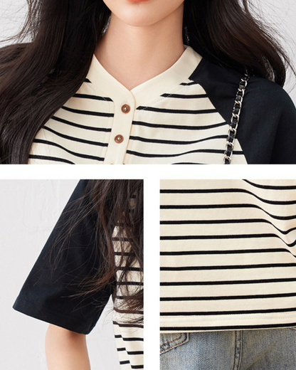 Nola Calm Stripe Contrast T-Shirt