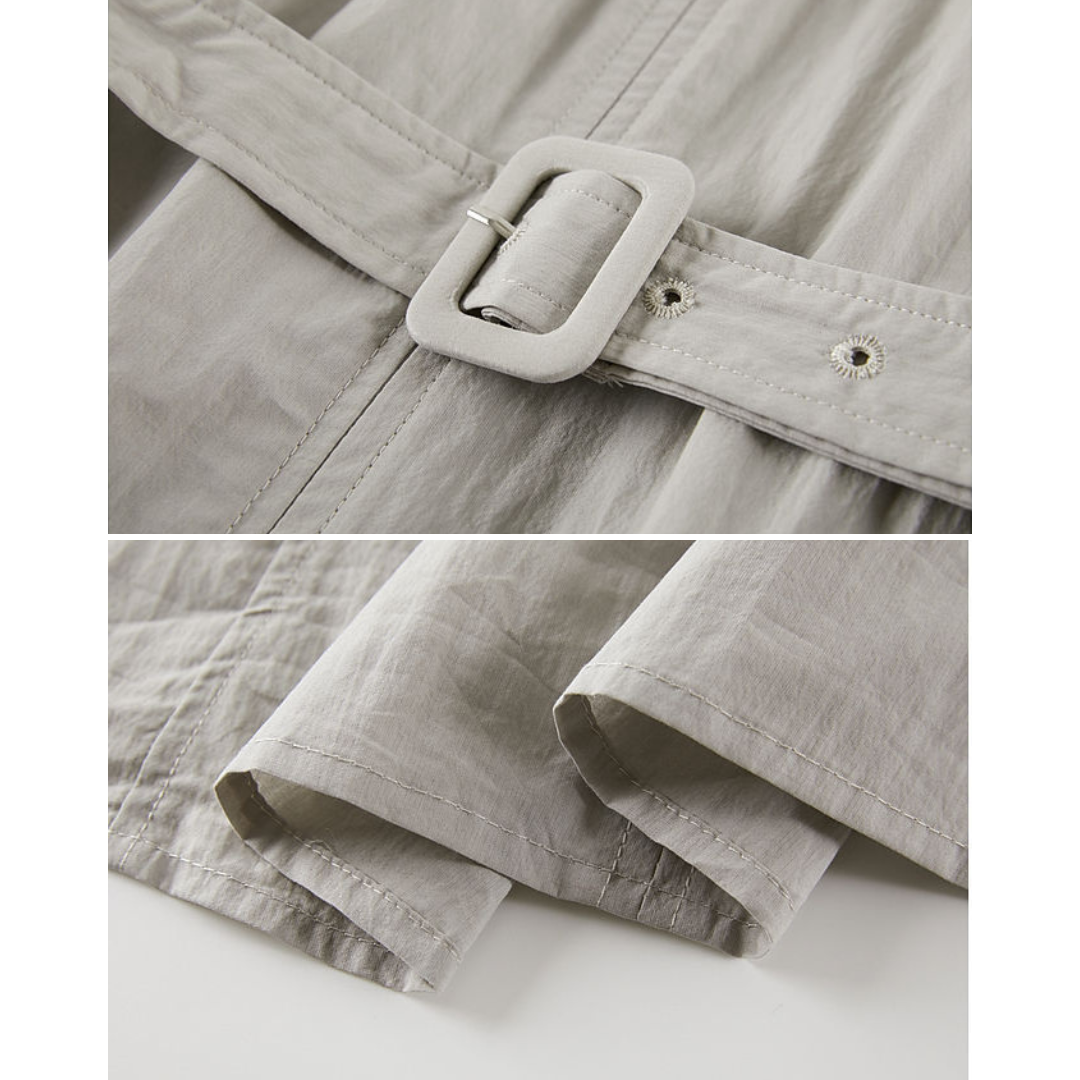 Mira Taupe Zip Belt Dress
