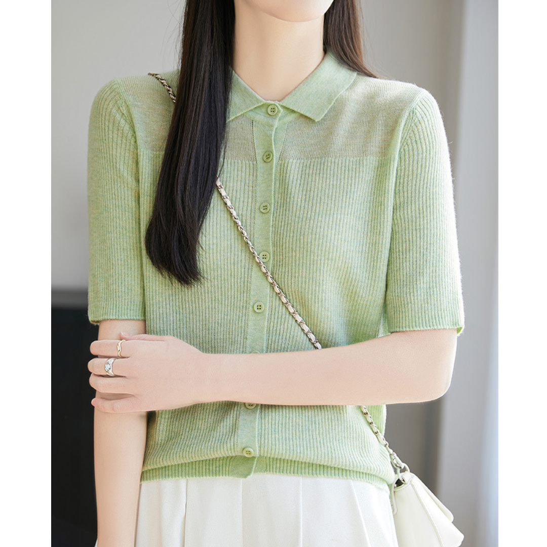 Irene Soft Rib Collar Knit