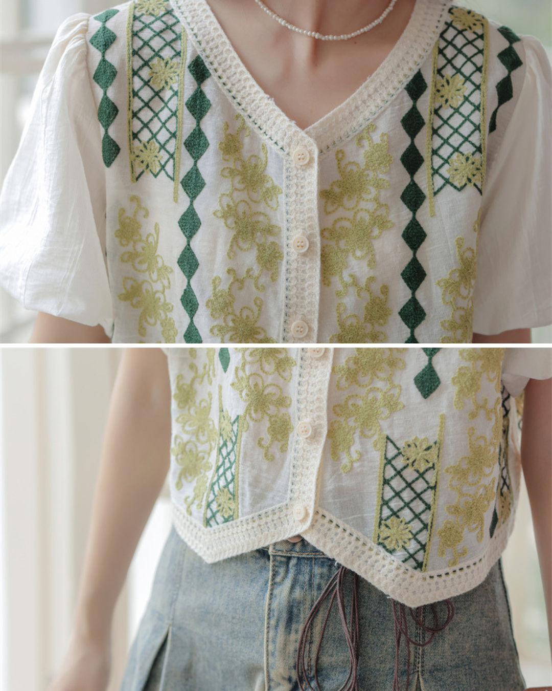 Aster Garden Embroidered Blouse